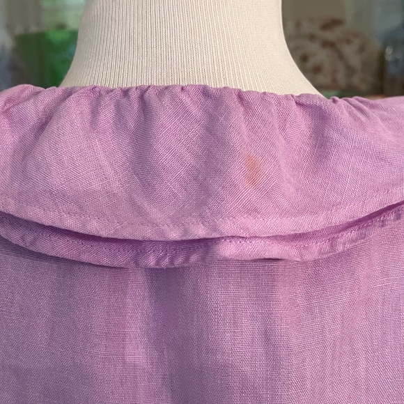 120% Lino Linen Dress, Purple Lilac, Size 46/US Medium, Ruffled - Picture 9 of 11